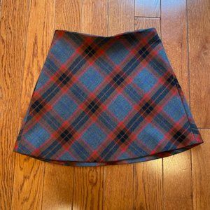 AMAZING RED / GREY PLAID ZARA SKIRT - XS
